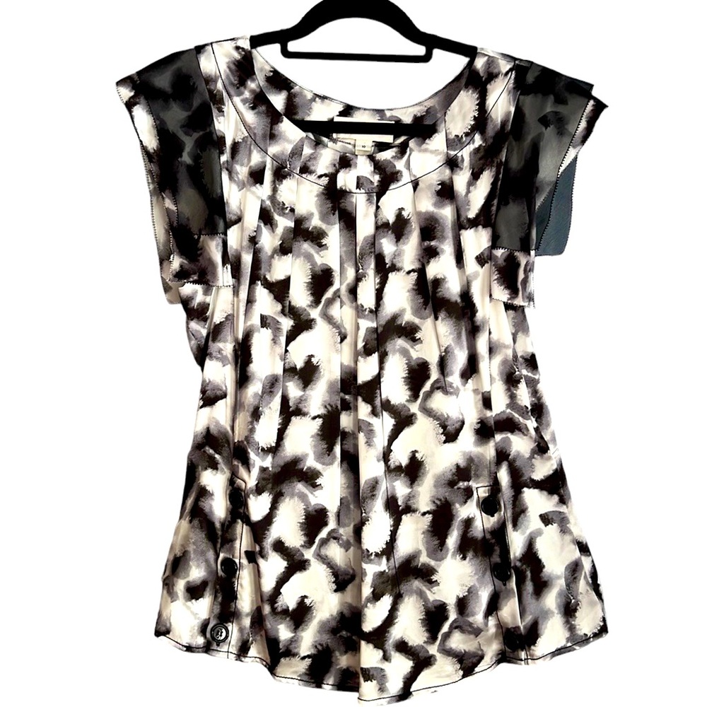 Bensoni Flutter Sleeve Pleated Front Top Size 10